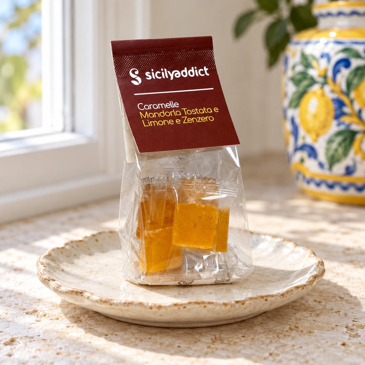 Caramelle artigianali Mandorla Tostata e Limone e Zenzero 40g - SicilyAddict