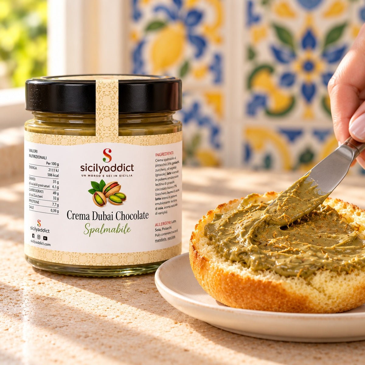 Crema Dubai Pistacchio e Kataifi - SicilyAddict