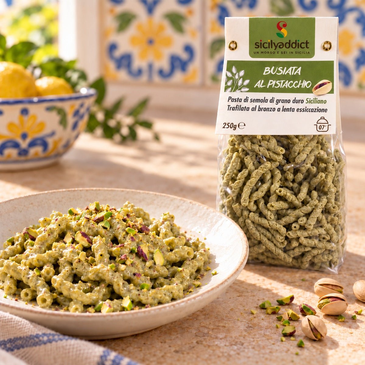 Busiate al pistacchio 250g - SicilyAddict