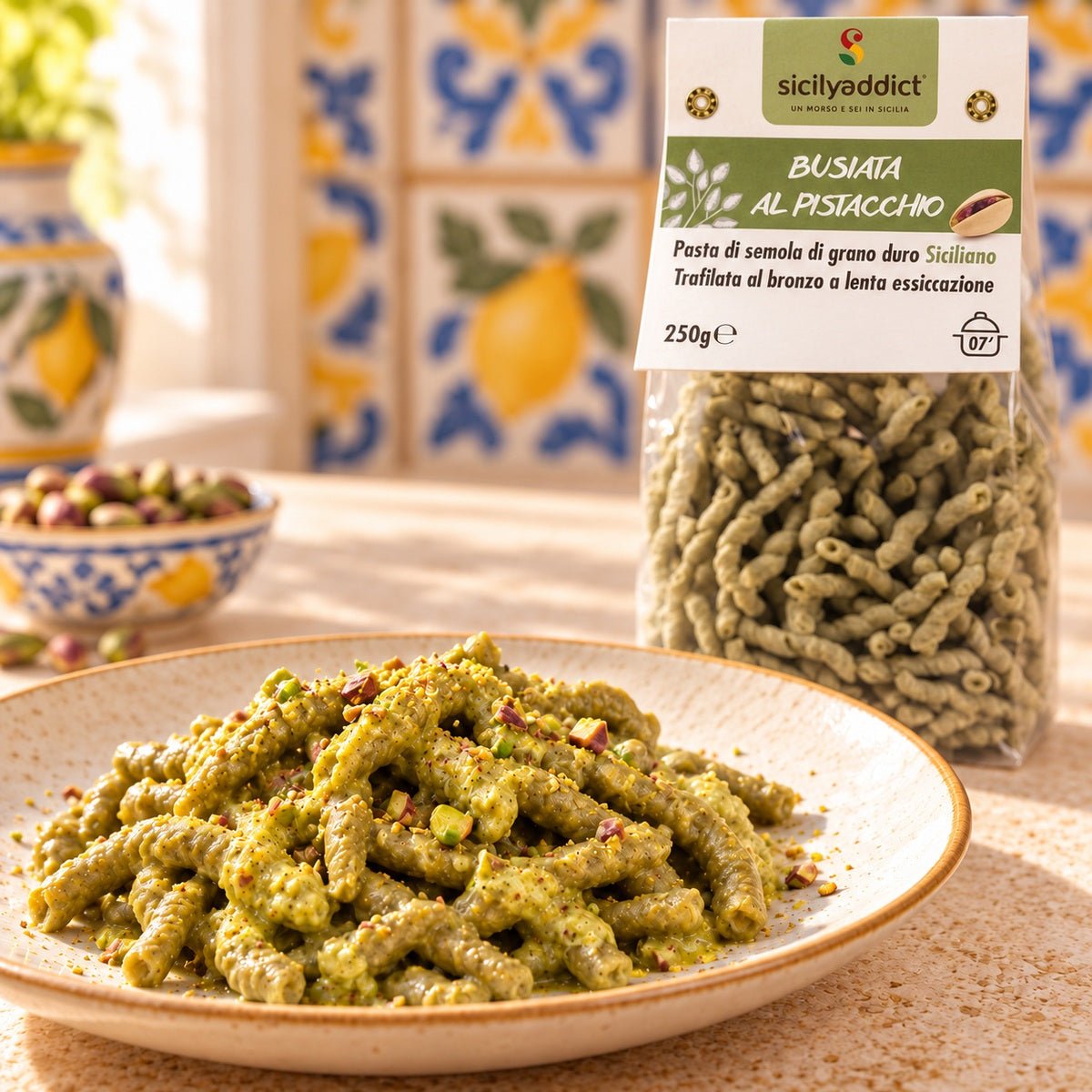 Busiate al pistacchio 250g - SicilyAddict