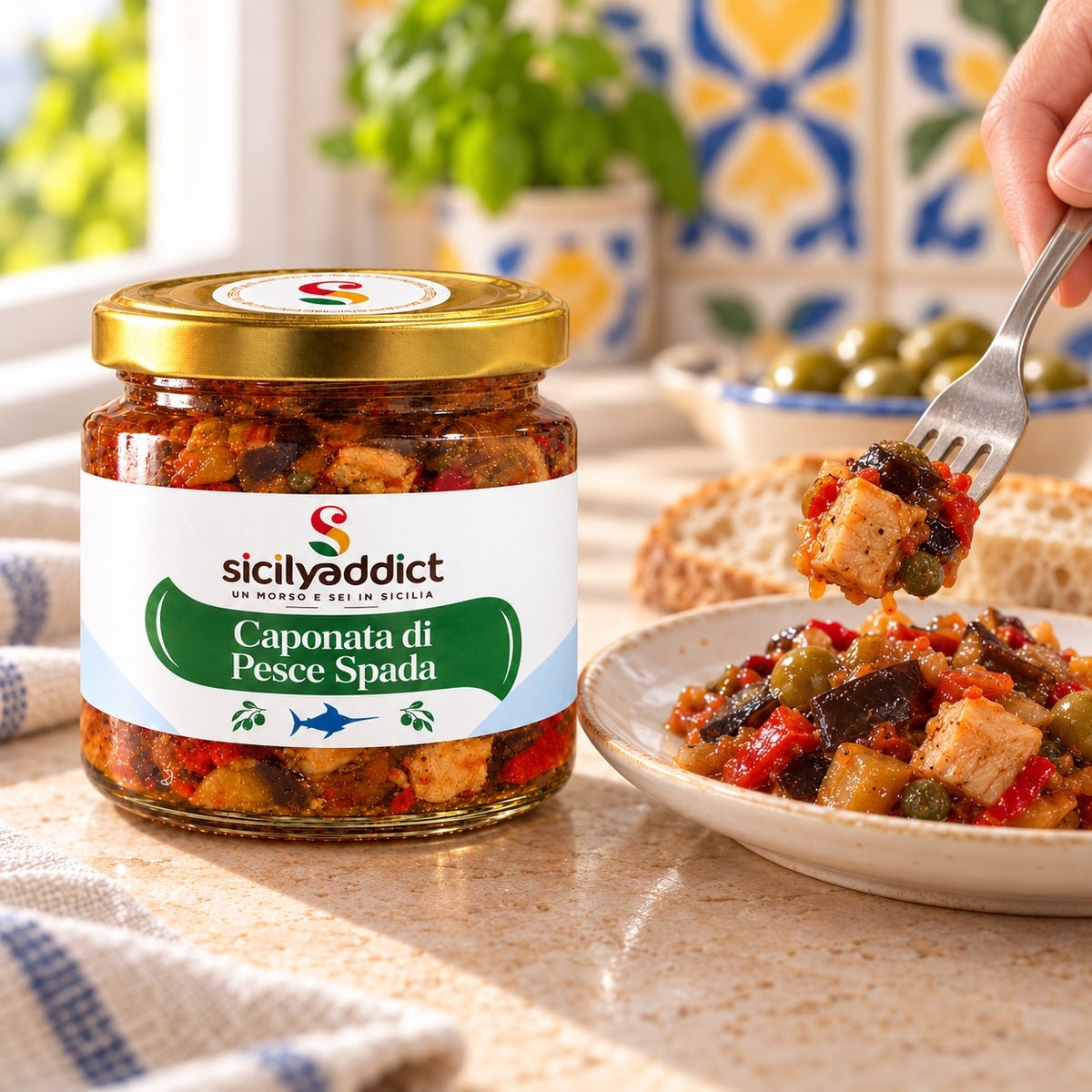 Caponata di Pesce Spada 200g - SicilyAddict