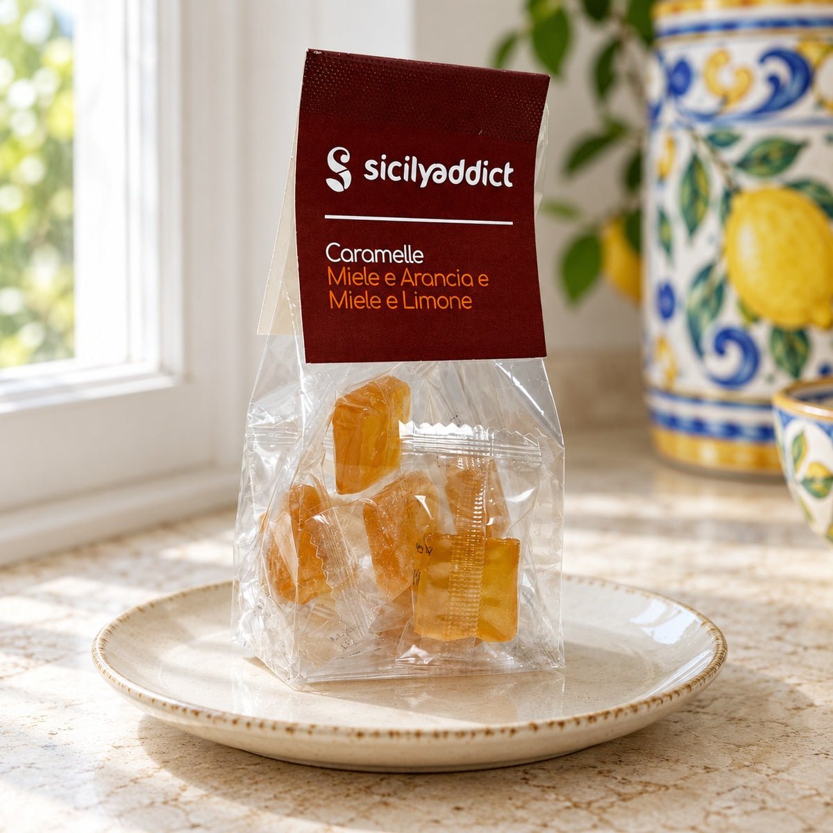 Caramelle artigianali al miele e arancia e limone 40g - SicilyAddict