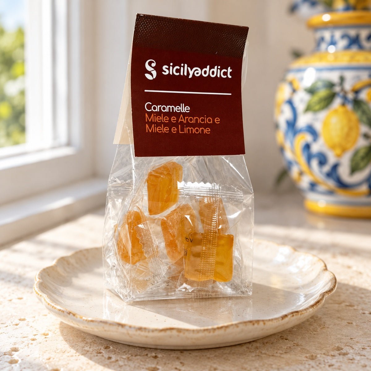 Caramelle artigianali Mandorla Tostata e Limone e Zenzero 40g - SicilyAddict