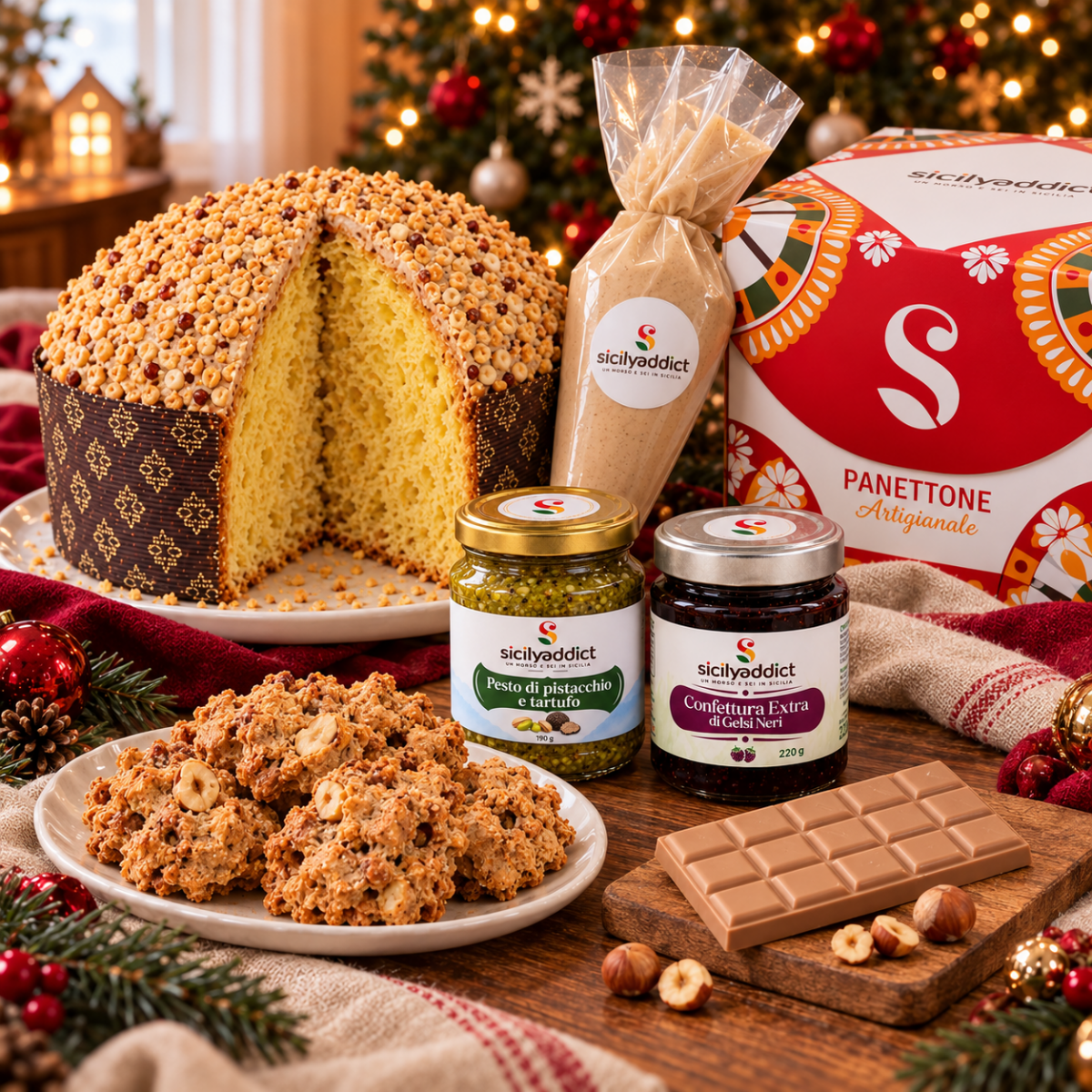 Cesta natalizia Boscaiola + confezione regalo - SicilyAddict