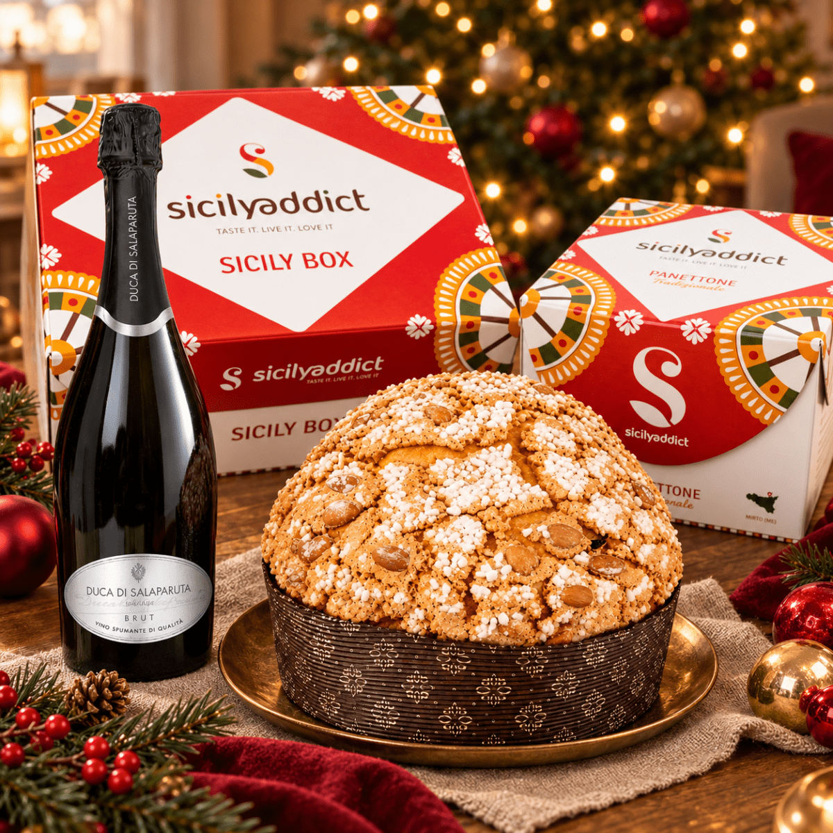 Cesta natalizia Tradizione in Tavola + confezione regalo - SicilyAddict