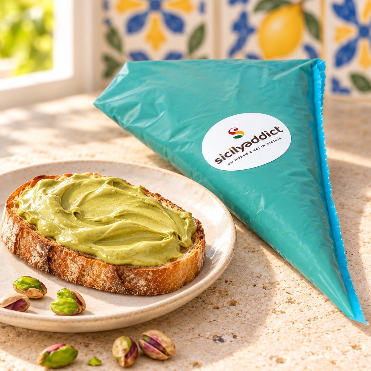 Crema di pistacchio in sac à poche 300g - SicilyAddict
