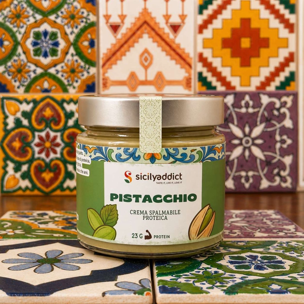 Crema proteica al pistacchio senza zucchero 200g - SicilyAddict