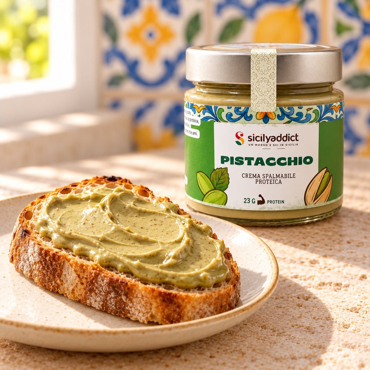 Crema proteica al pistacchio senza zucchero 200g - SicilyAddict