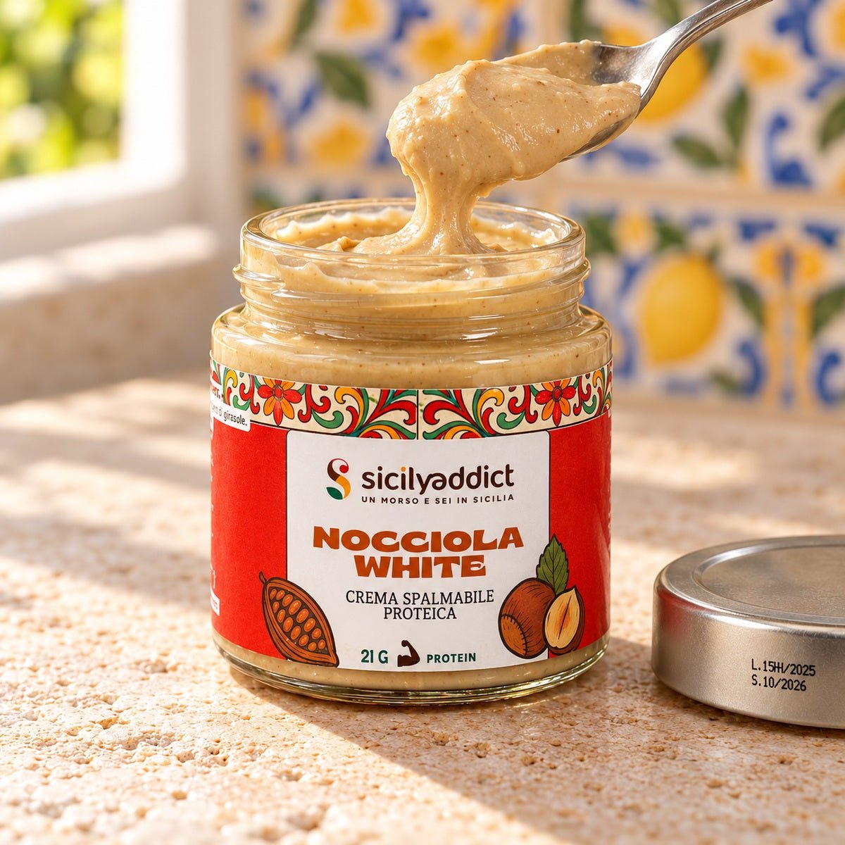 Crema proteica senza zucchero gusto nocciola white 200g - SicilyAddict
