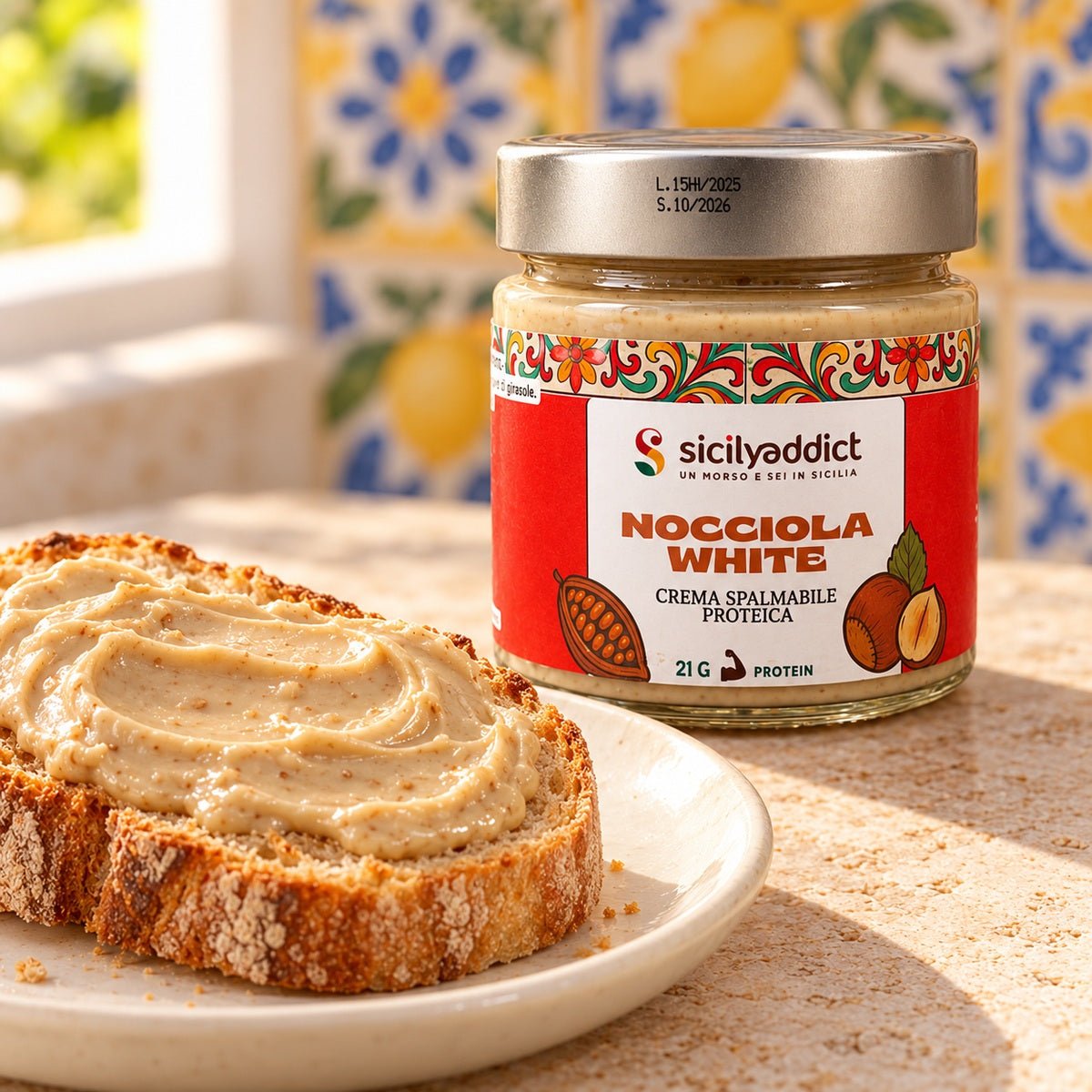Crema proteica senza zucchero gusto nocciola white 200g - SicilyAddict