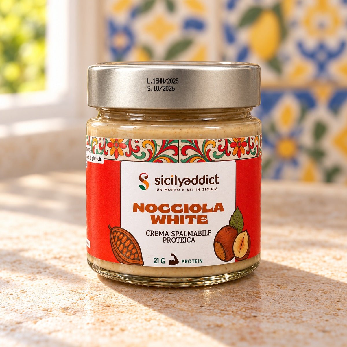 Crema proteica senza zucchero gusto nocciola white 200g - SicilyAddict