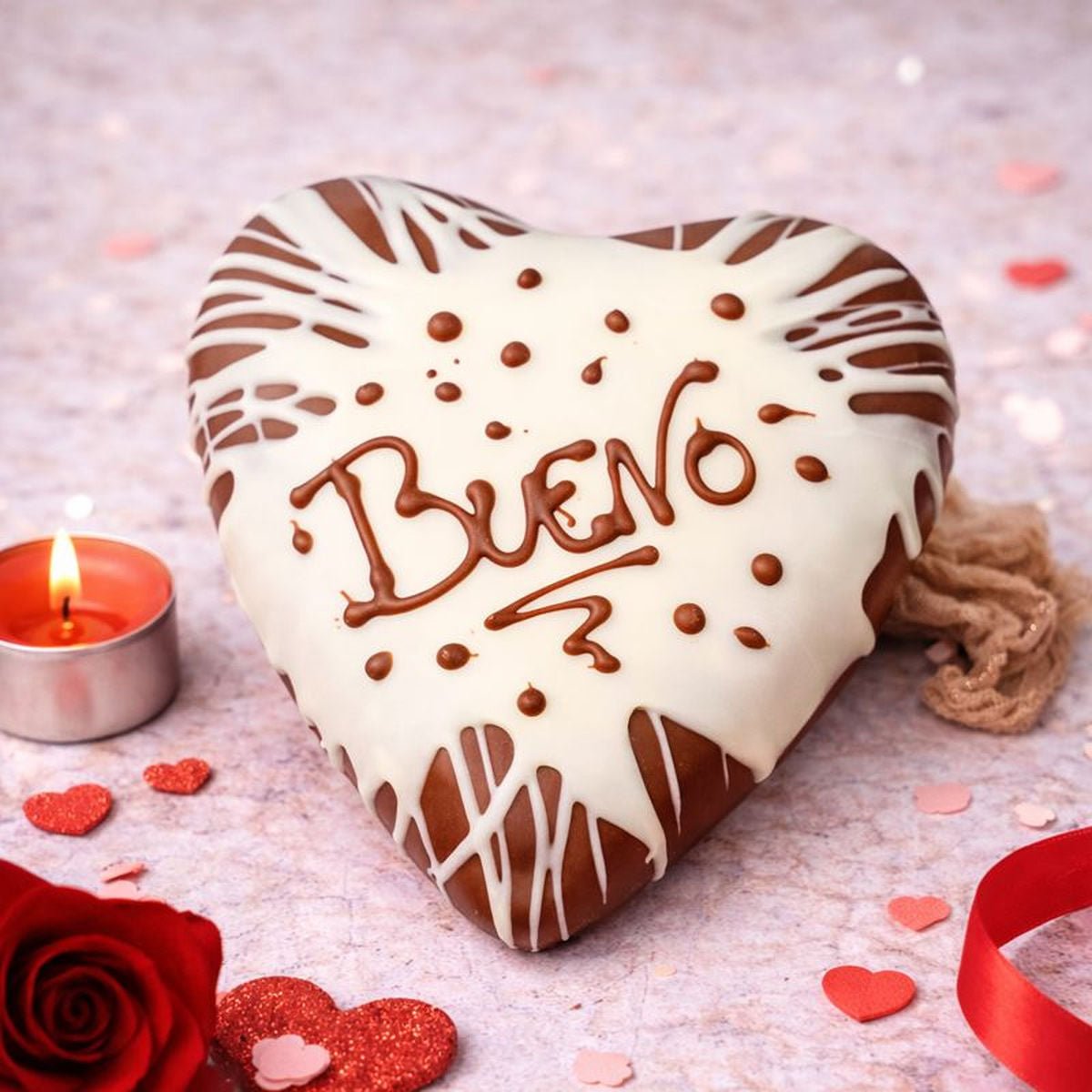 Cuore di cioccolato Ciokobueno 350g + 150g sac a poche - SicilyAddict