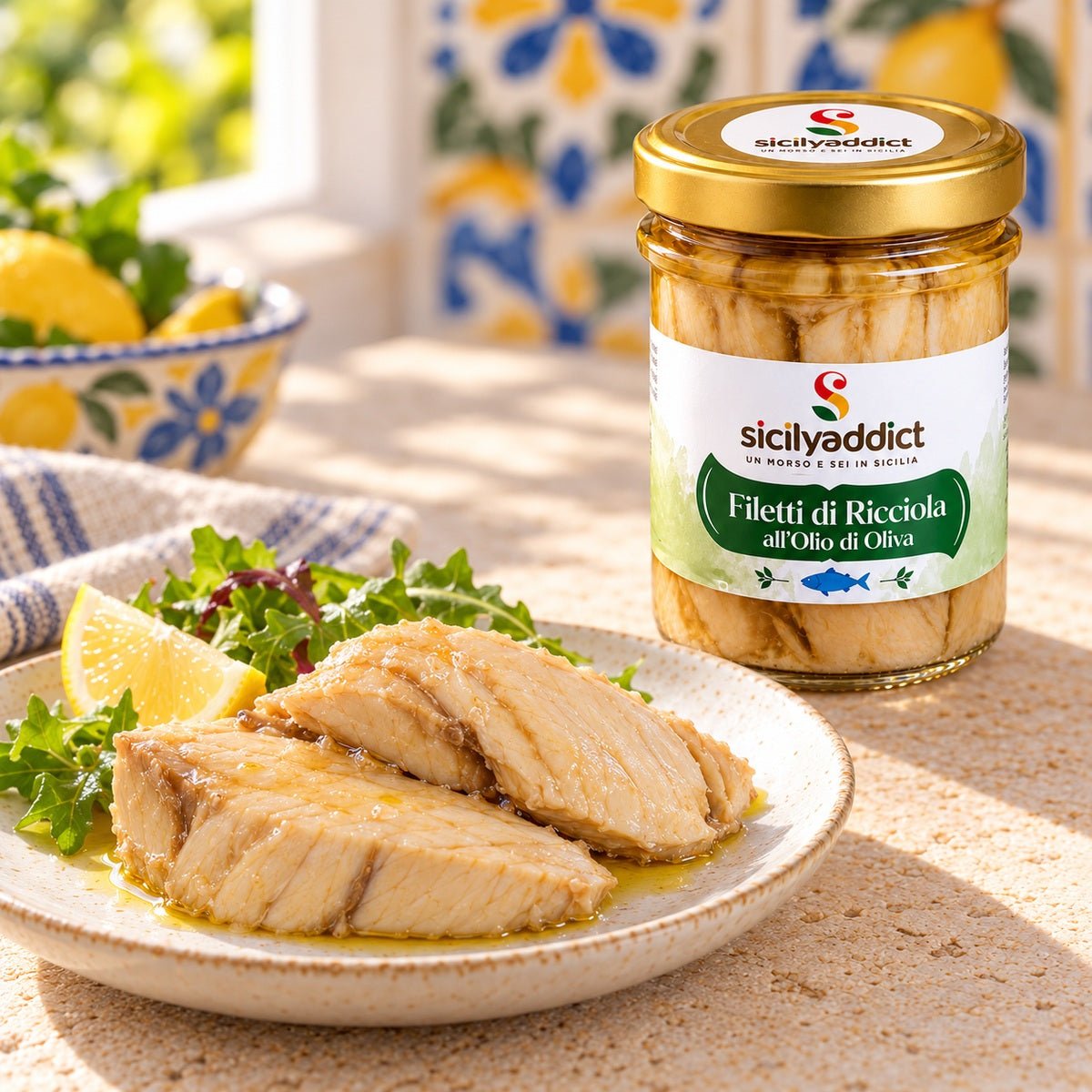 Filetti di Ricciola in olio di oliva siciliano 200g - SicilyAddict