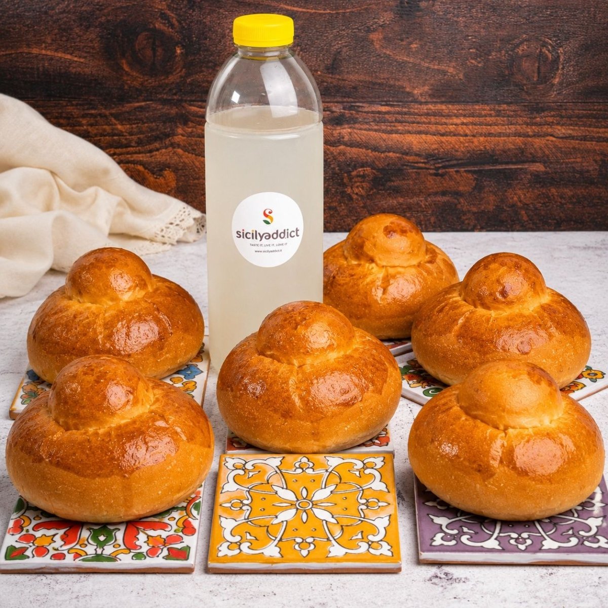 Sizilianisches Zitronen-Granita-Set mit Brioche – 6 Portionen