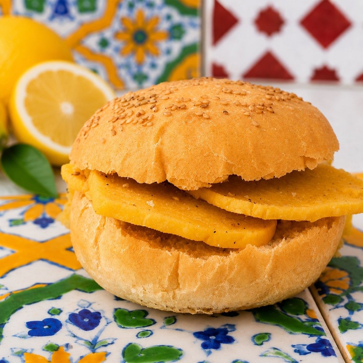 Sizilianisches Panelle-Sandwich-Set mit Kichererbsenfladen