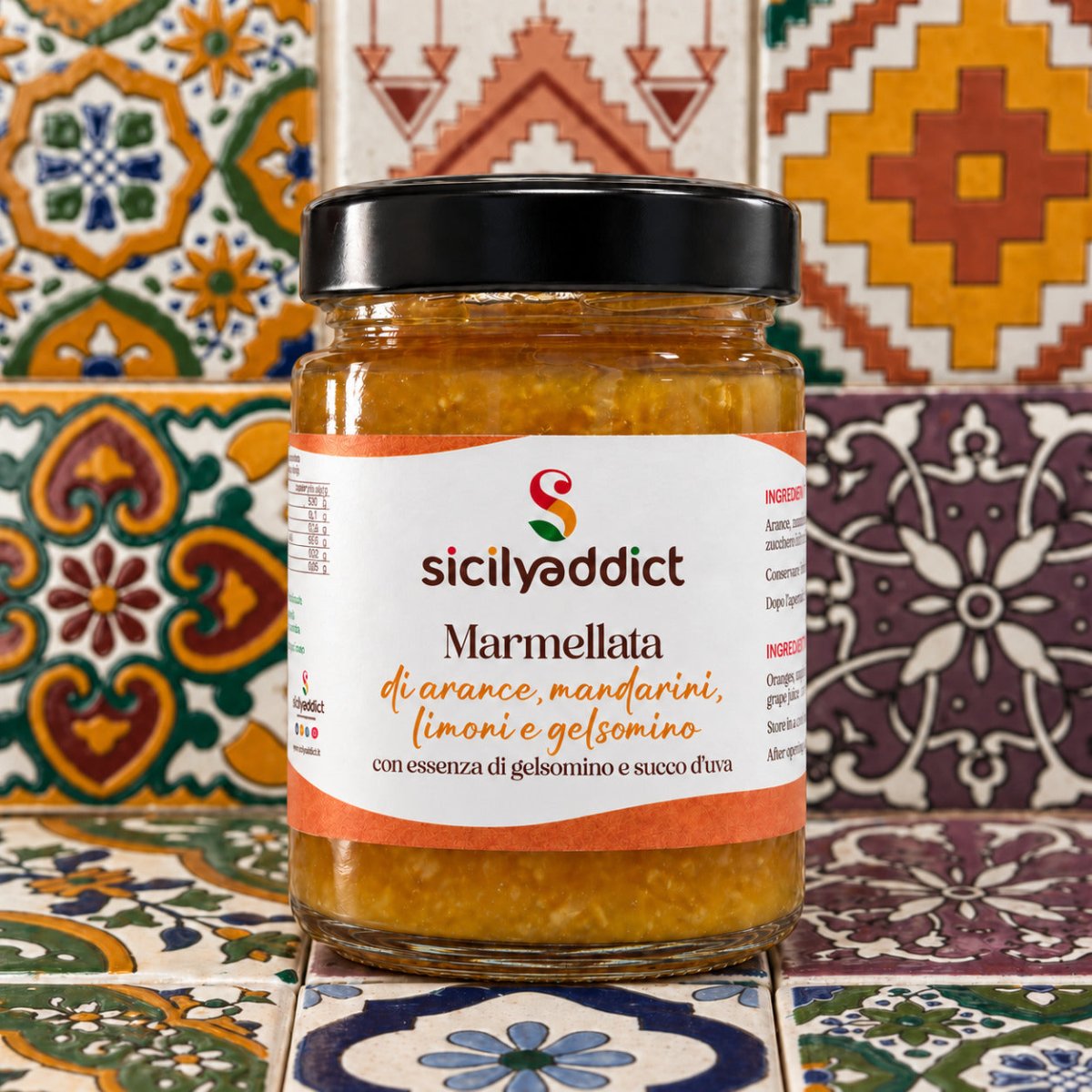 Marmellata Arancia, Limone, Mandarino e Gelsomino 240gr - SicilyAddict