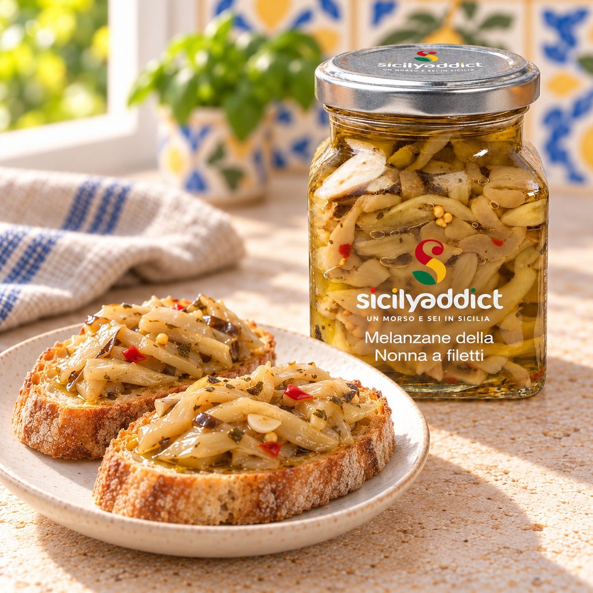 Melanzane a filetti sott olio 280g - SicilyAddict