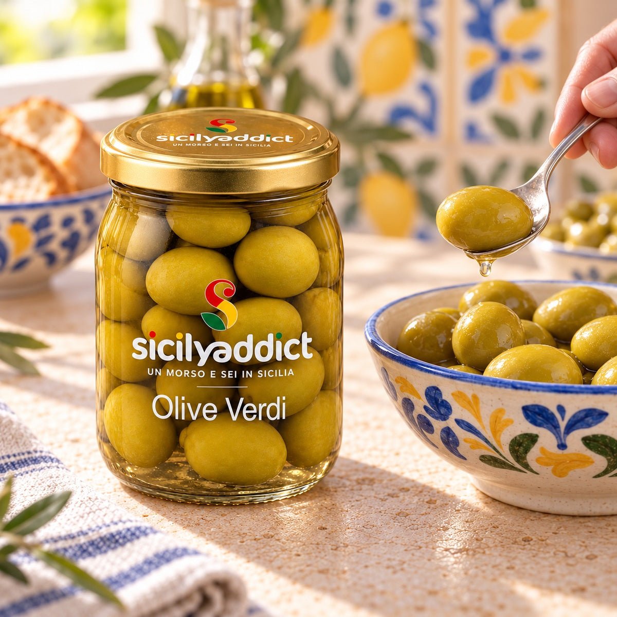 Olive verdi da cocktail 340g - SicilyAddict