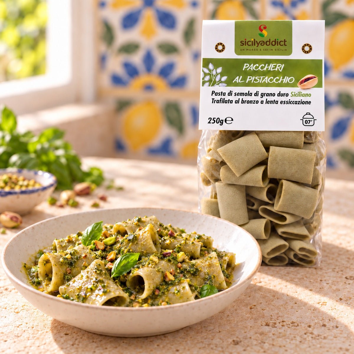 Paccheri al pistacchio 250g - SicilyAddict