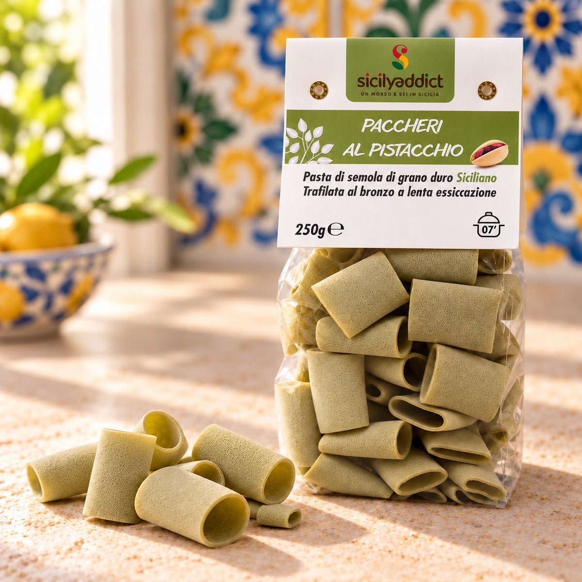 Paccheri al pistacchio 250g - SicilyAddict