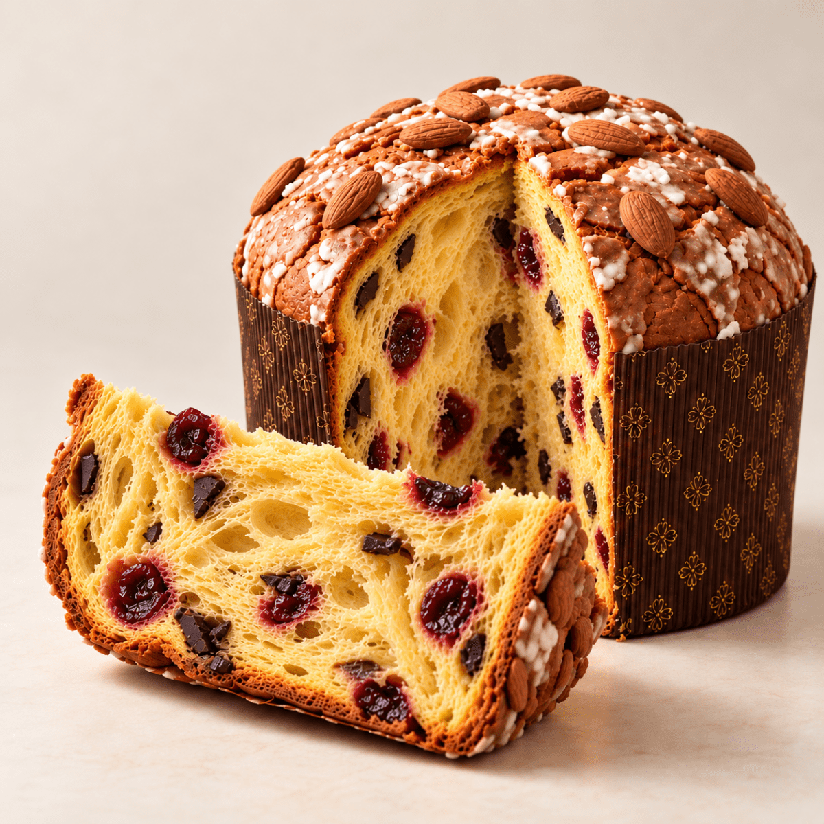 Panettone Amarene e Cioccolato Linea Librizzi Deluxe 1kg - SicilyAddict