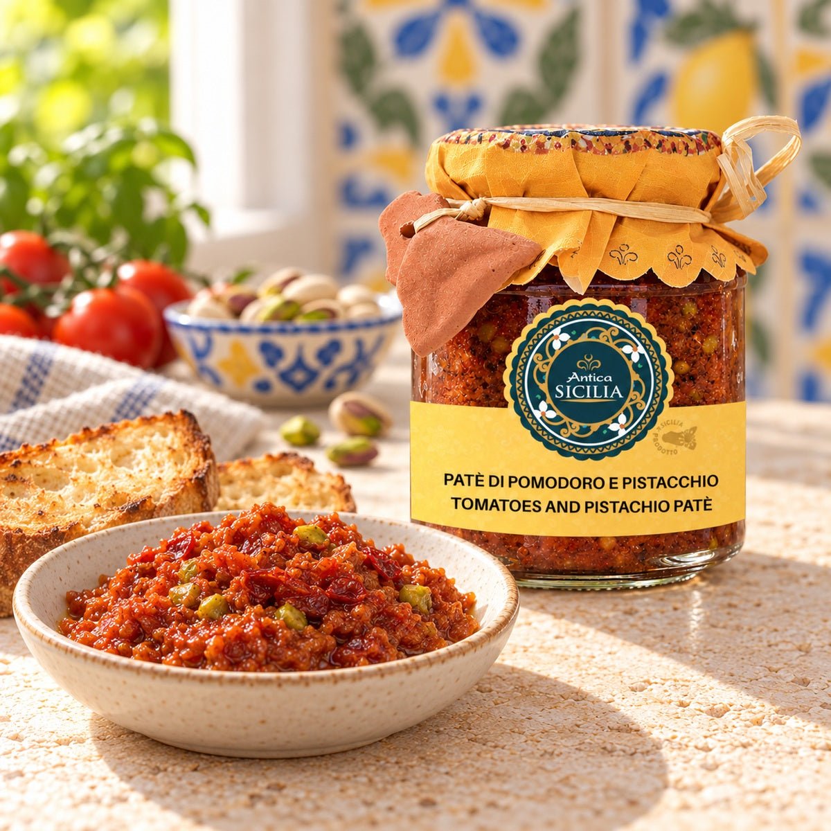 Patè di pomodori e pistacchi 180 g - SicilyAddict
