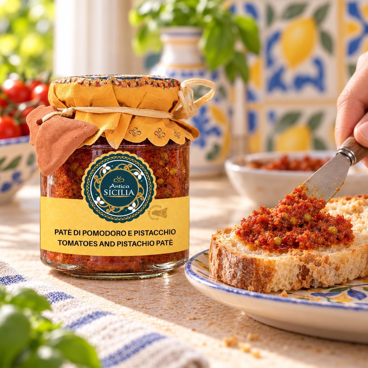 Patè di pomodori e pistacchi 180 g - SicilyAddict