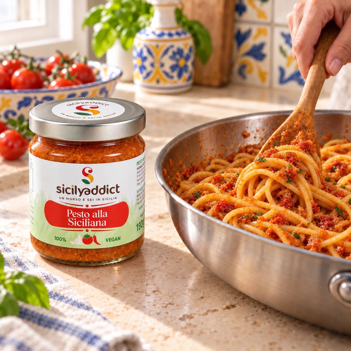 Pesto alla siciliana 190g - SicilyAddict