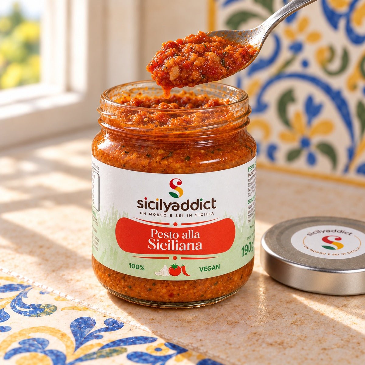 Pesto alla siciliana 190g - SicilyAddict