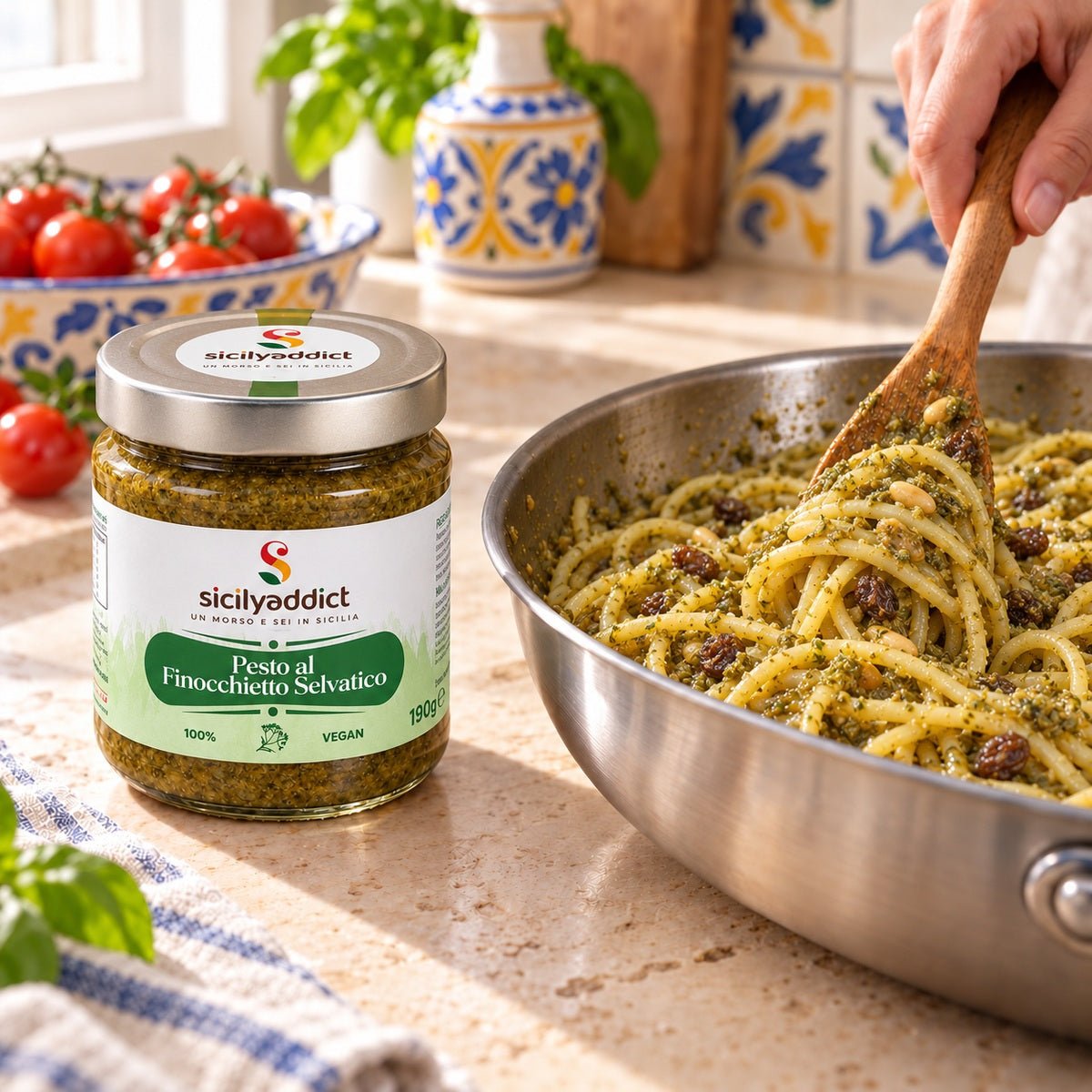 Pesto di finocchietto selvatico 190g - SicilyAddict