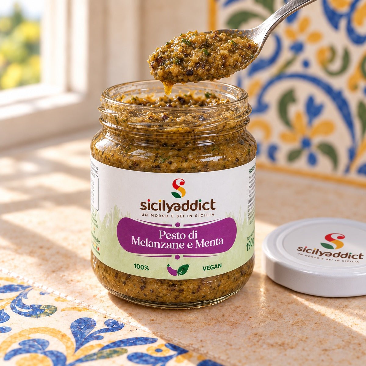 Pesto di Melanzane e Menta 190g - SicilyAddict