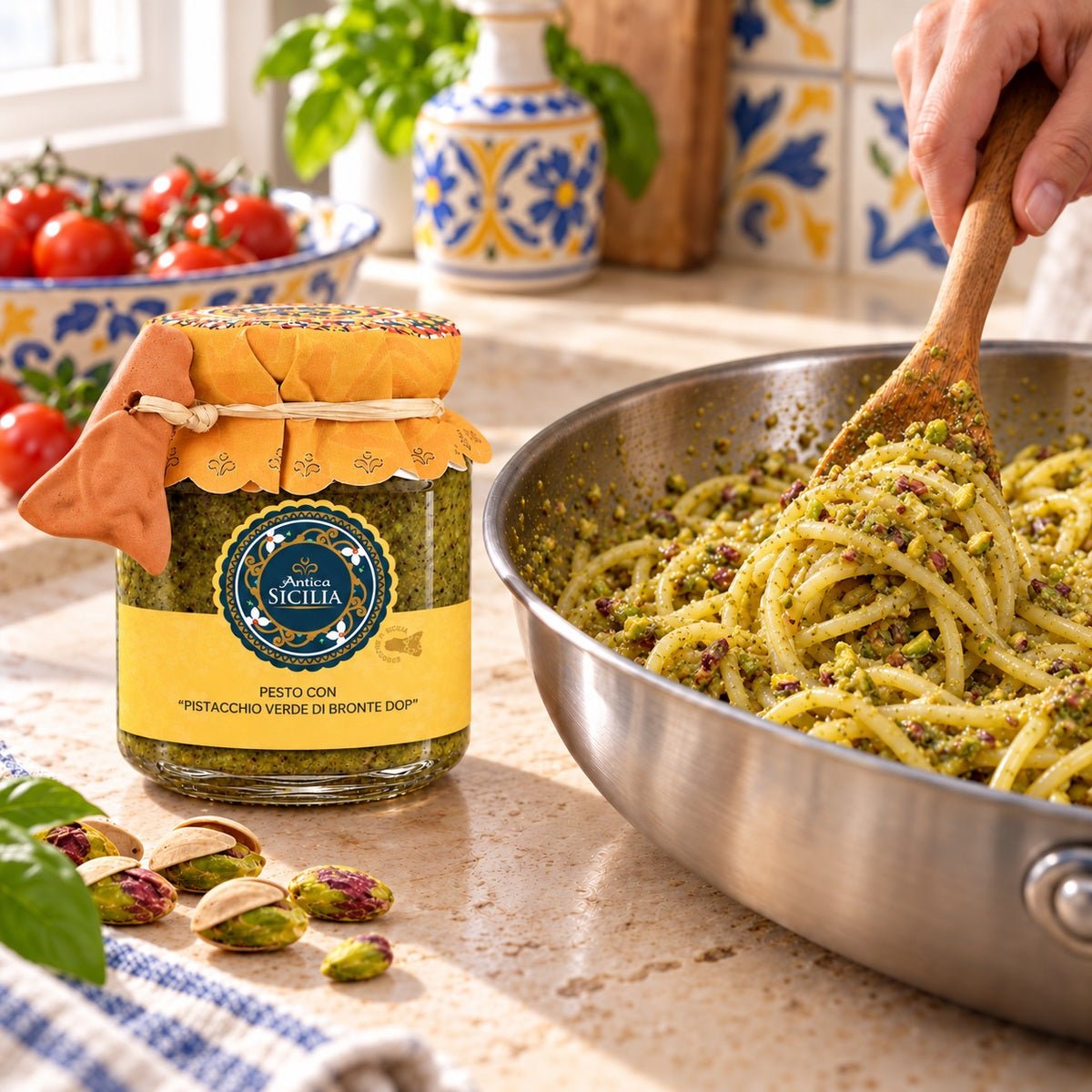 Pesto di pistacchi di Bronte 180g - SicilyAddict