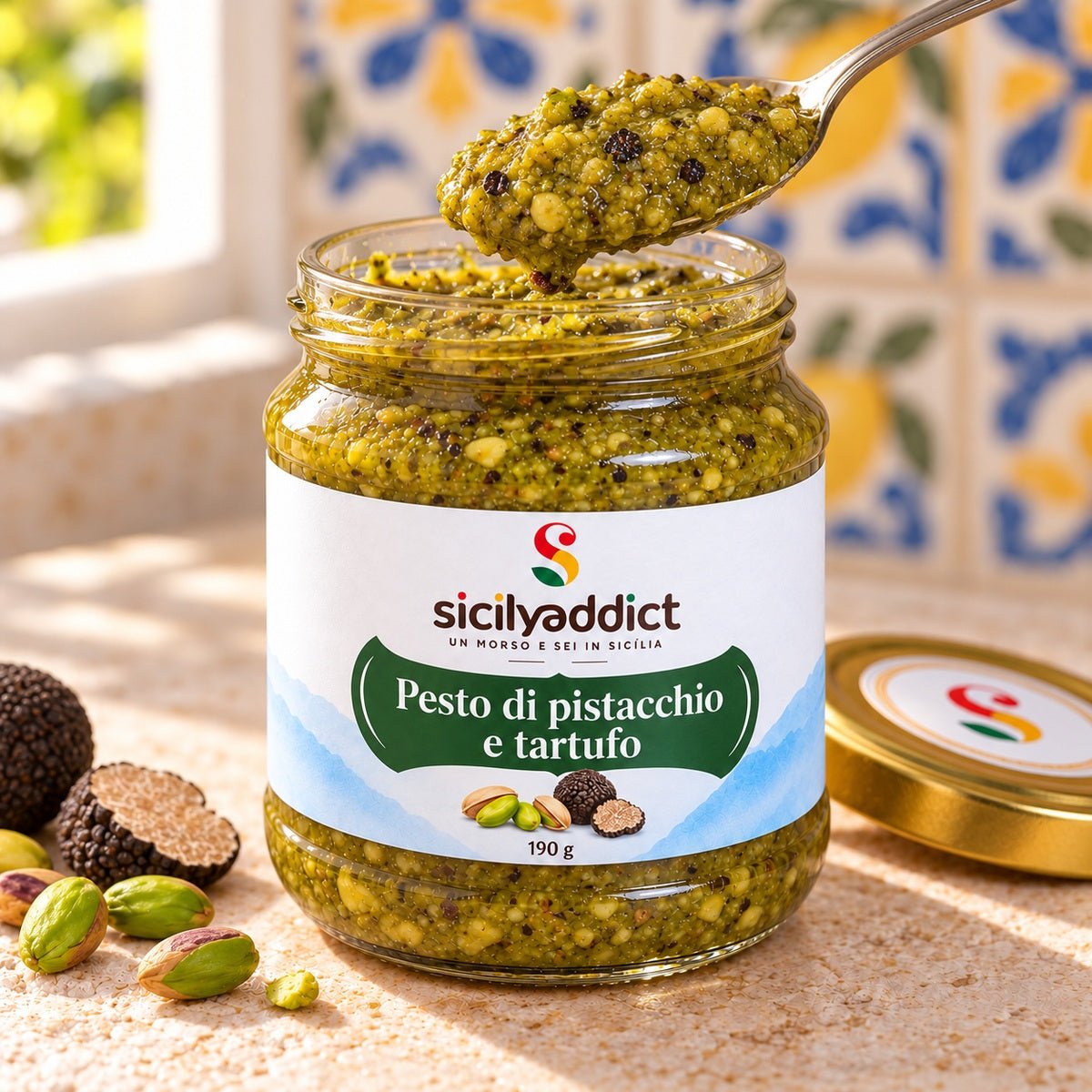 Pesto di pistacchio e tartufo 190g - SicilyAddict