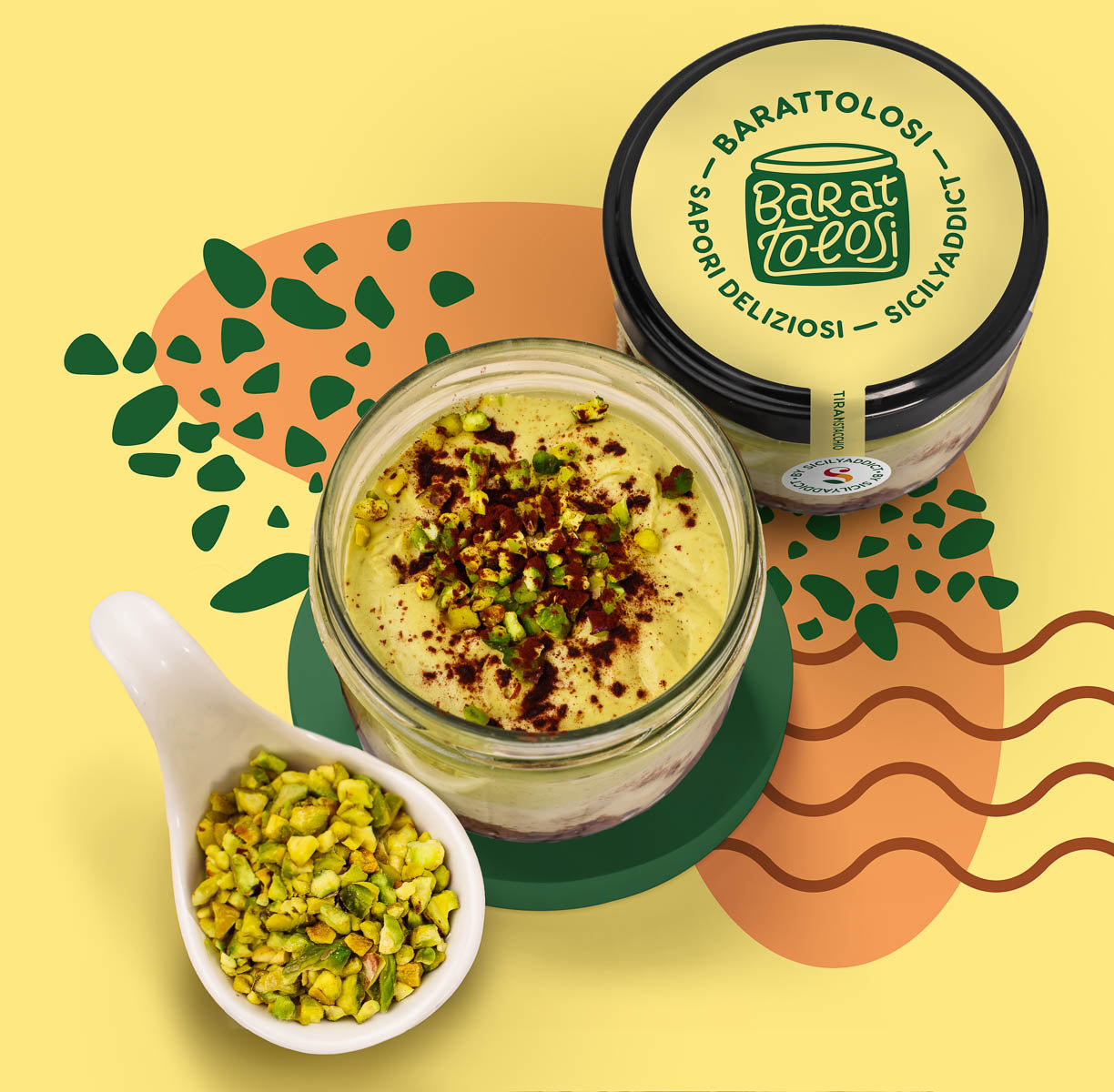 Pistazien-Tiramisù im Glas 120 g – Sizilianisches Dessert mit Mascarpone und Pistazien