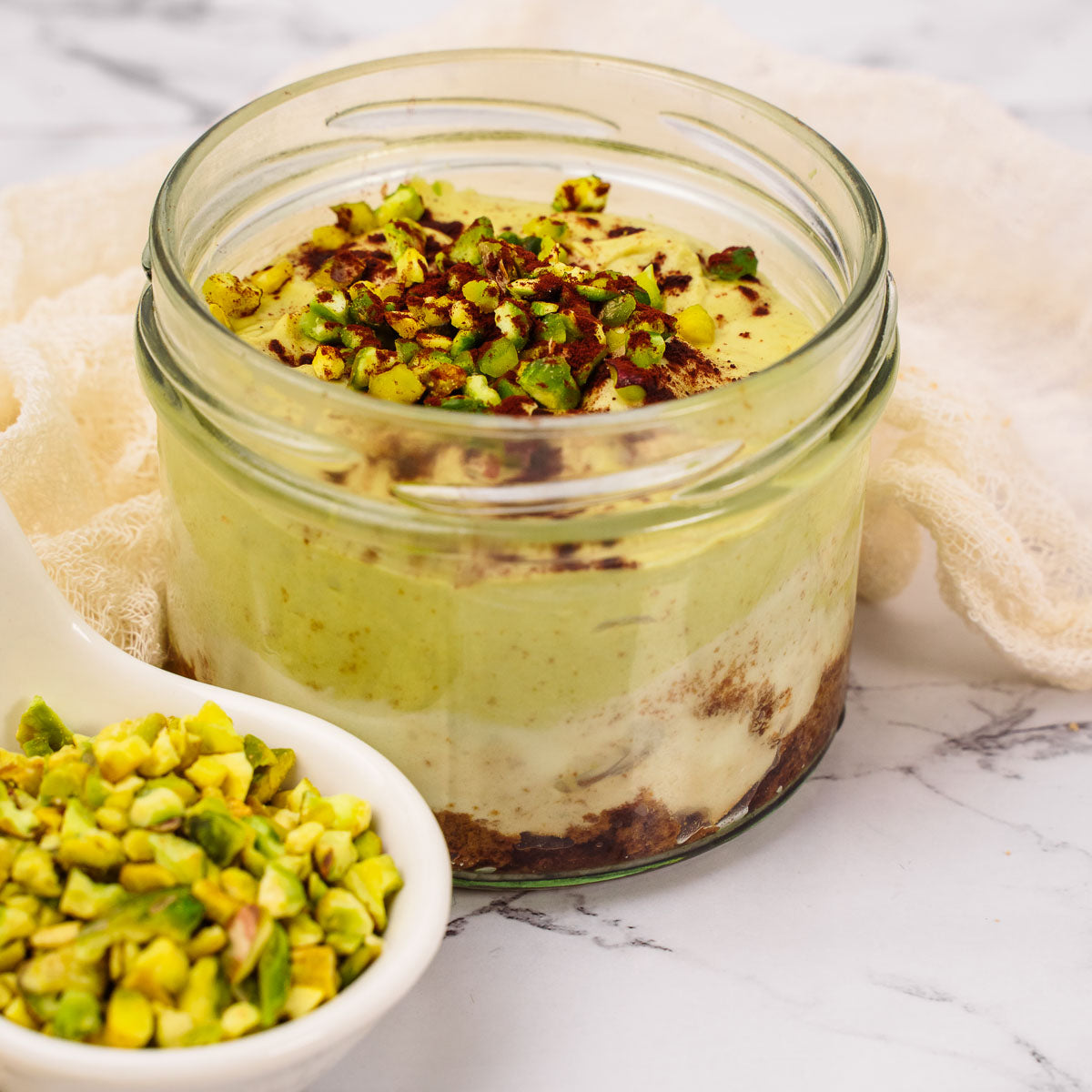Pistazien-Tiramisù im Glas 120 g – Sizilianisches Dessert mit Mascarpone und Pistazien