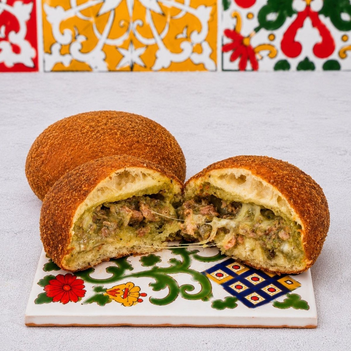 Rizzuola – frittierte Teigtasche mit Salsiccia & Provola