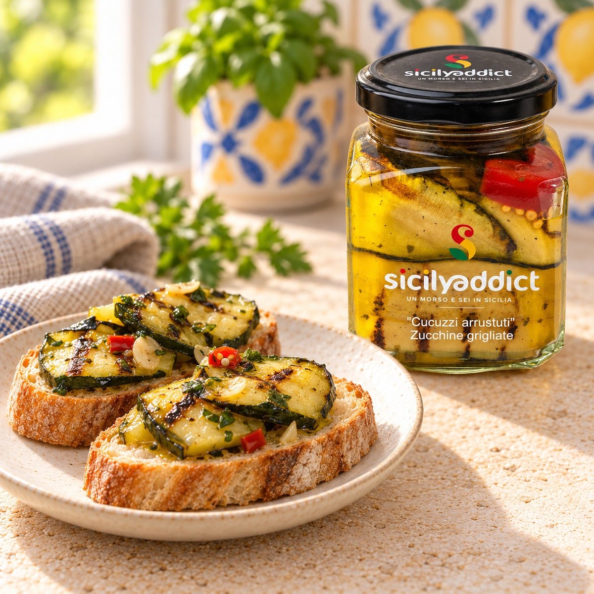 Zucchine grigliate sott'olio 280g - SicilyAddict